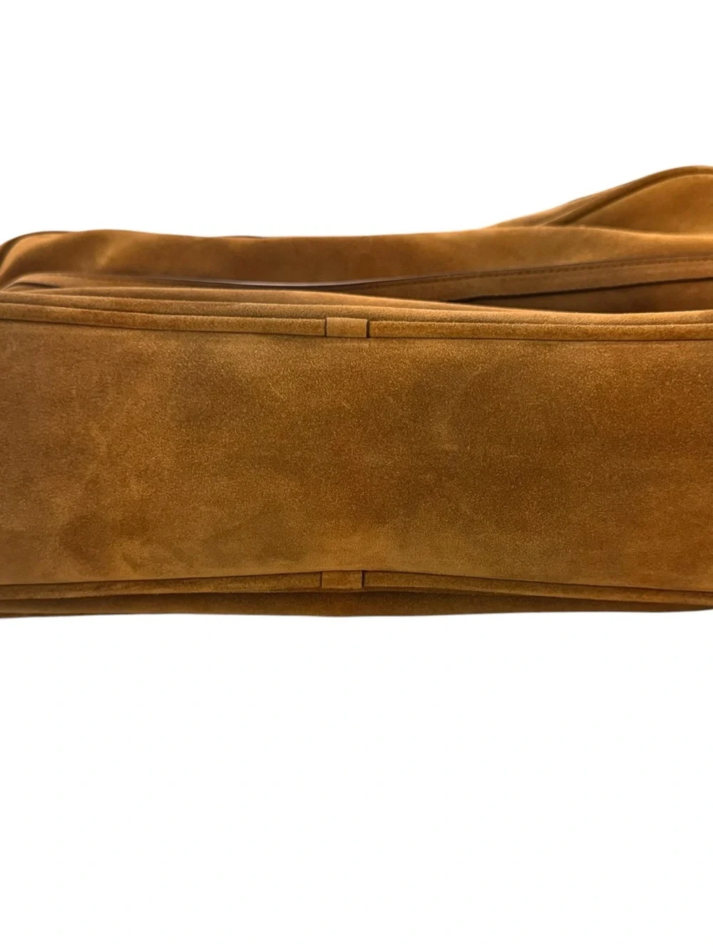 Acne Suede Messenger Bag in Warm Brown